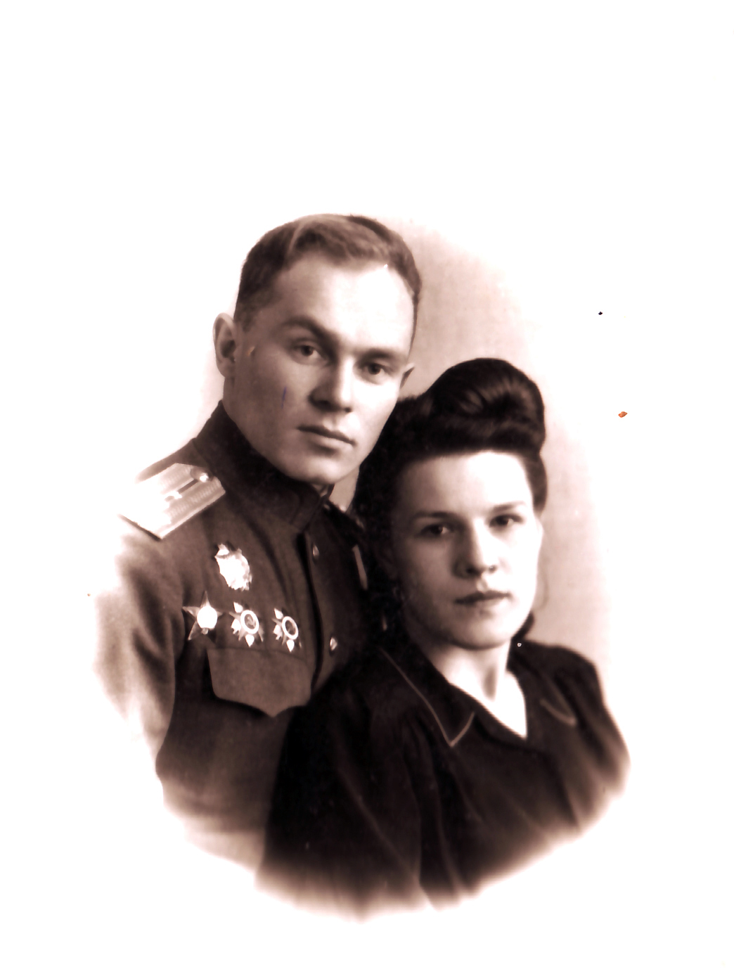 Кудрявцев Борис с женой.1946 г.